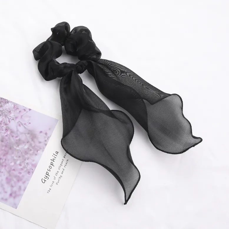 10 Pcs Hair Scrunchies Chiffon Scarf Hair Ties Elastic Hair Bands Ponytail Holder Flower Printed Hair Bobbles Vintage Accessories for Women Girls Bow