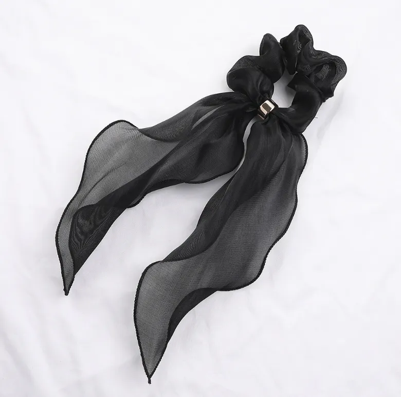 10 Pcs Hair Scrunchies Chiffon Scarf Hair Ties Elastic Hair Bands Ponytail Holder Flower Printed Hair Bobbles Vintage Accessories for Women Girls Bow