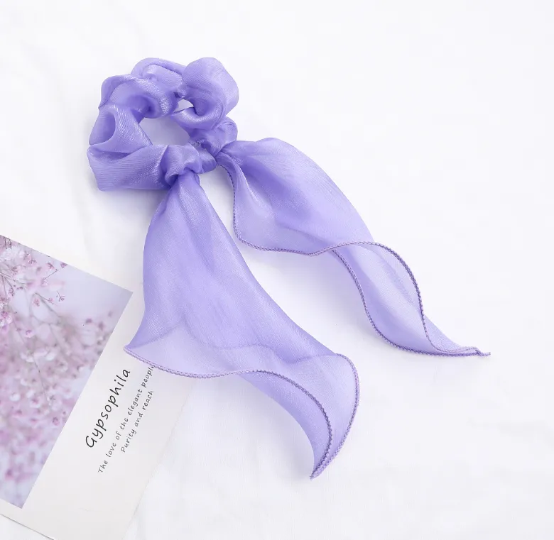 10 Pcs Hair Scrunchies Chiffon Scarf Hair Ties Elastic Hair Bands Ponytail Holder Flower Printed Hair Bobbles Vintage Accessories for Women Girls Bow