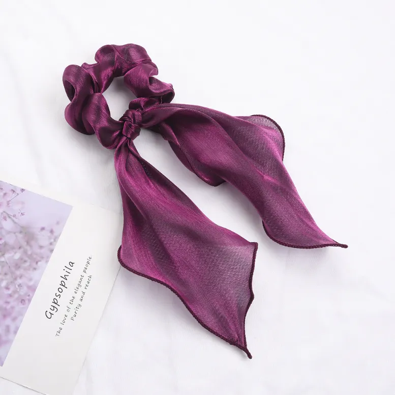 10 Pcs Hair Scrunchies Chiffon Scarf Hair Ties Elastic Hair Bands Ponytail Holder Flower Printed Hair Bobbles Vintage Accessories for Women Girls Bow