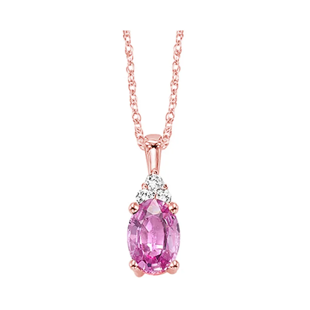 10KT Pink Gold & Diamond Neckwear Pendant -1/10 ctw