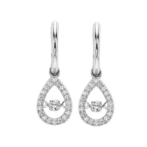 10KT White Gold & Diamond Classic Book Rhythm Of Love Fashion Earrings   - 1/5 ctw