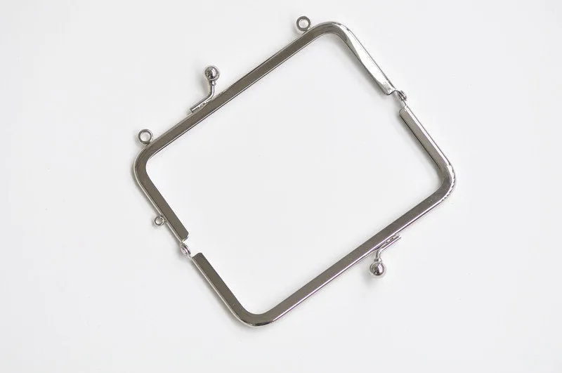 12.5cm (5") Silver Purse Frame Bag Hanger Wedding Bag Glue-In Style