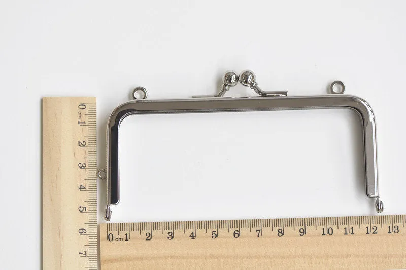 12.5cm (5") Silver Purse Frame Bag Hanger Wedding Bag Glue-In Style