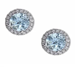 14K GOLD AQUAMARINE EARRING SKU# 80020