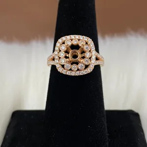 14K Rose Gold Diamond Fashion Wedding Setting No Stone Engagement Ring 1Ct Dia / 4.4gr / Size 6