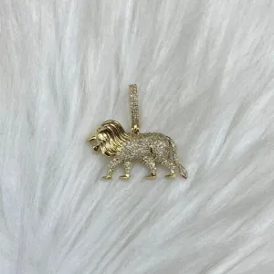 14K Yellow Gold Diamond Lion Pendant 0.60Ct Dia / 2.1gr