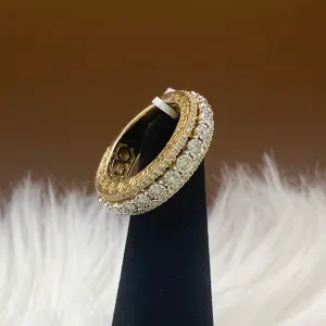 14K Yellow Gold Diamond Luxury Circles Ring 1.82Ct / 11.6gr / Size 10