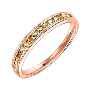 14KT Pink Gold & Diamond Classic Book Stackable Fashion Ring - 1/4 cts