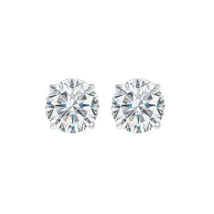 14KT White Gold & Diamond Fashion Earrings -1 ctw