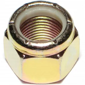 1/4"-28 Grade 8 Nylon Lock Nuts - Yellow Zinc - Fine Thread - 200 Pack