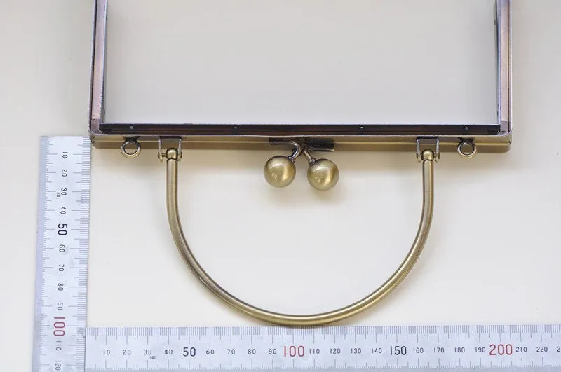 20cm (8") Brushed Bronze Purse Frame Brushed Brass Bag Hanger Side Opening Come With Screws 20x9cm