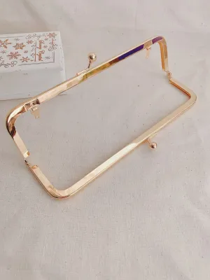 23cm Light Gold Purse Frame Glue-In Style Come With Paper Pattern