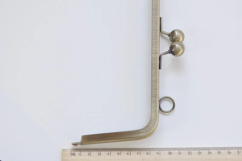 8" Purse Frame Brushed Brass Bag Hanger With Two Loops 21cm x 9cm