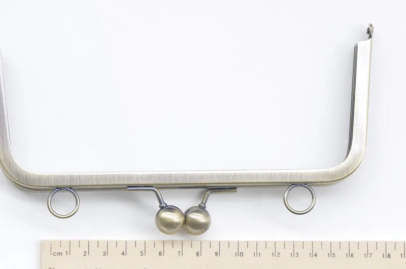 8" Purse Frame Brushed Brass Bag Hanger With Two Loops 21cm x 9cm