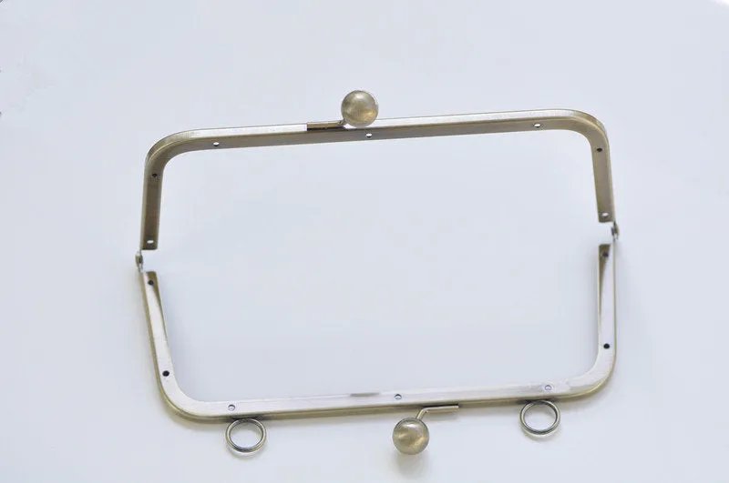 8" Purse Frame Brushed Brass Bag Hanger With Two Loops 21cm x 9cm