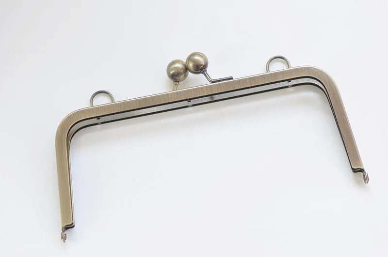 8" Purse Frame Brushed Brass Bag Hanger With Two Loops 21cm x 9cm