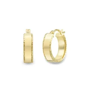 9ct Gold 10mm Wide Round Hoop Earrings