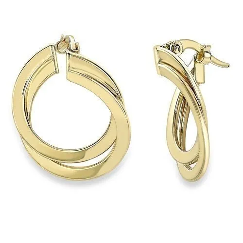 9ct Gold 12mm Wraparound Hoop Earrings