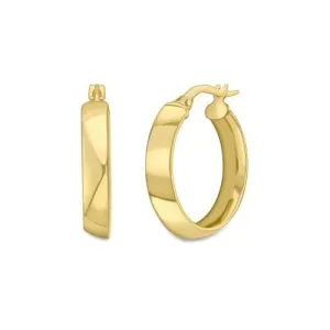 9ct Gold 15mm Curved Hoop Earrings