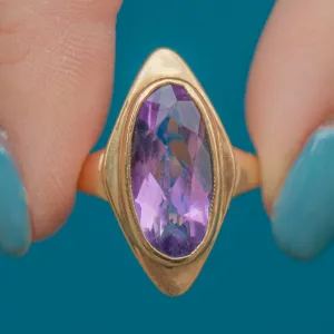 9ct Gold Amethyst Lozenge Ring 3.00ct