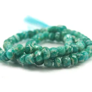 Amazonite Faceted Rondelles 6mm Strand