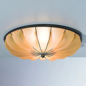 Amber Venetian Glass Flush Fitting Ceiling Light