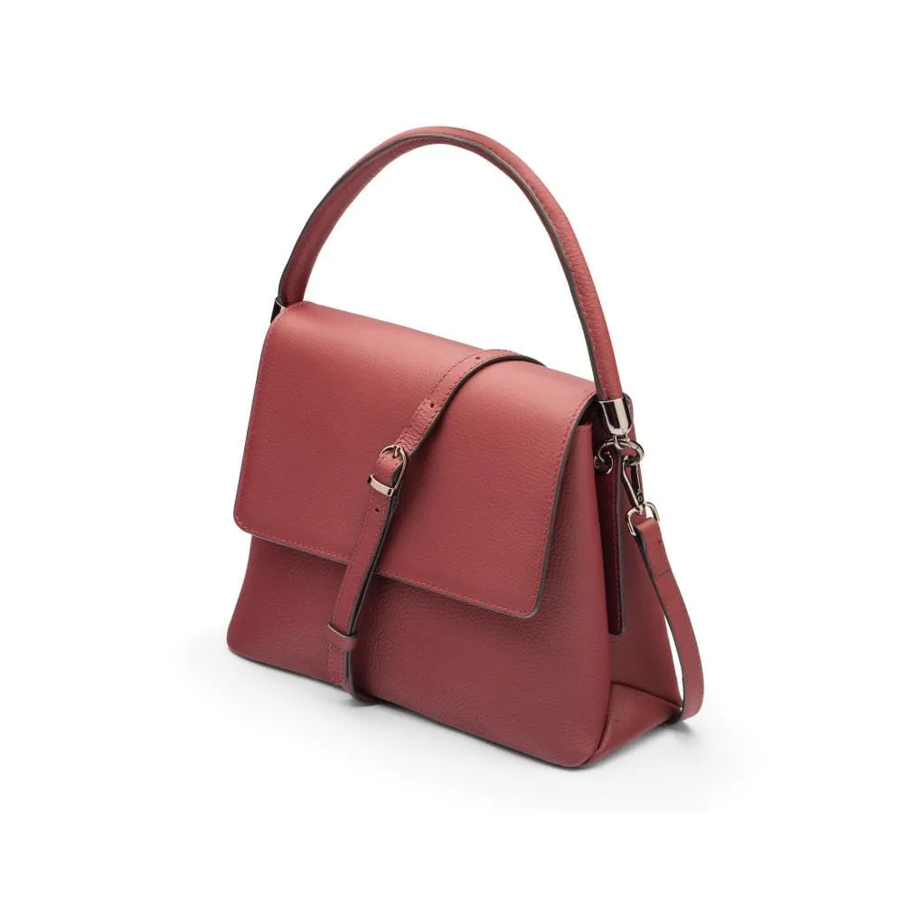 Amy Flap Over Handbag - Burgundy