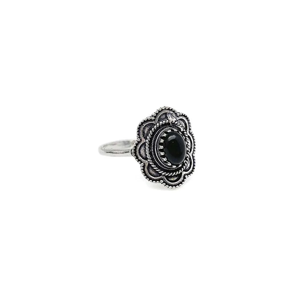 Anju Onyx Tanvi Adjustable Ring