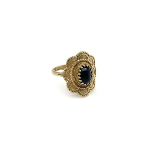 Anju Onyx Tanvi Adjustable Ring