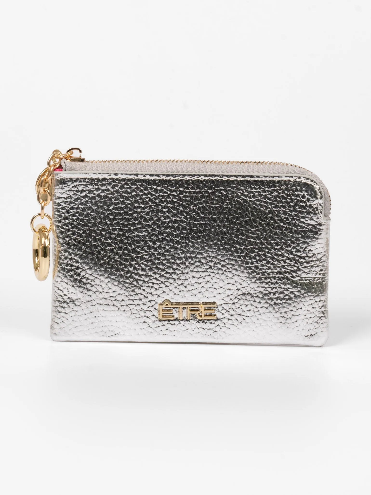 Arlo Small Coin Purse - Silver, Faux Leather