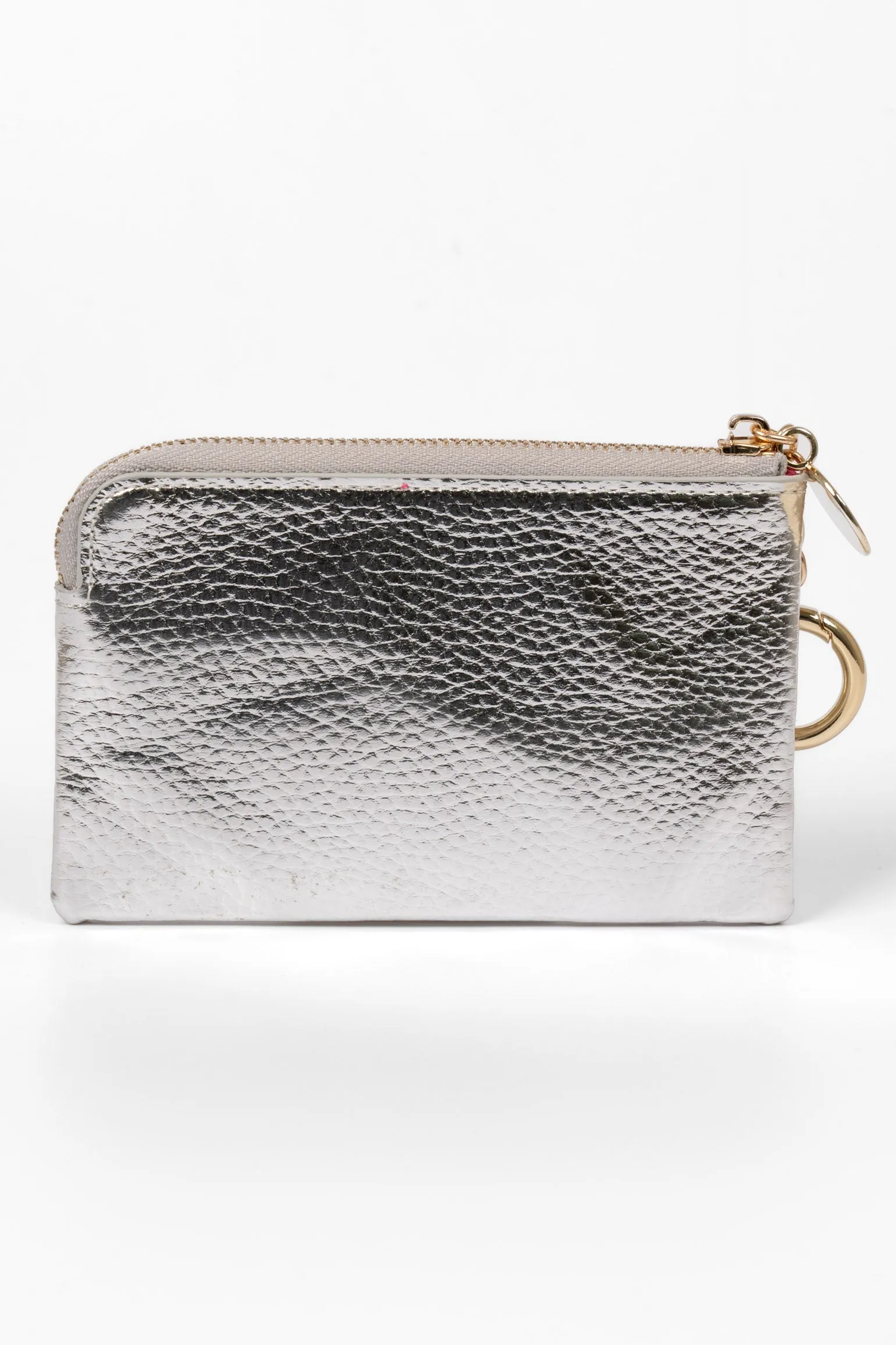 Arlo Small Coin Purse - Silver, Faux Leather