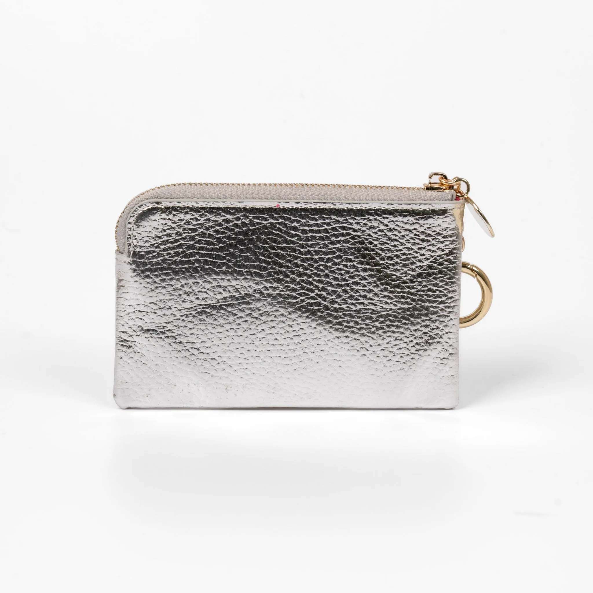 Arlo Small Coin Purse - Silver, Faux Leather