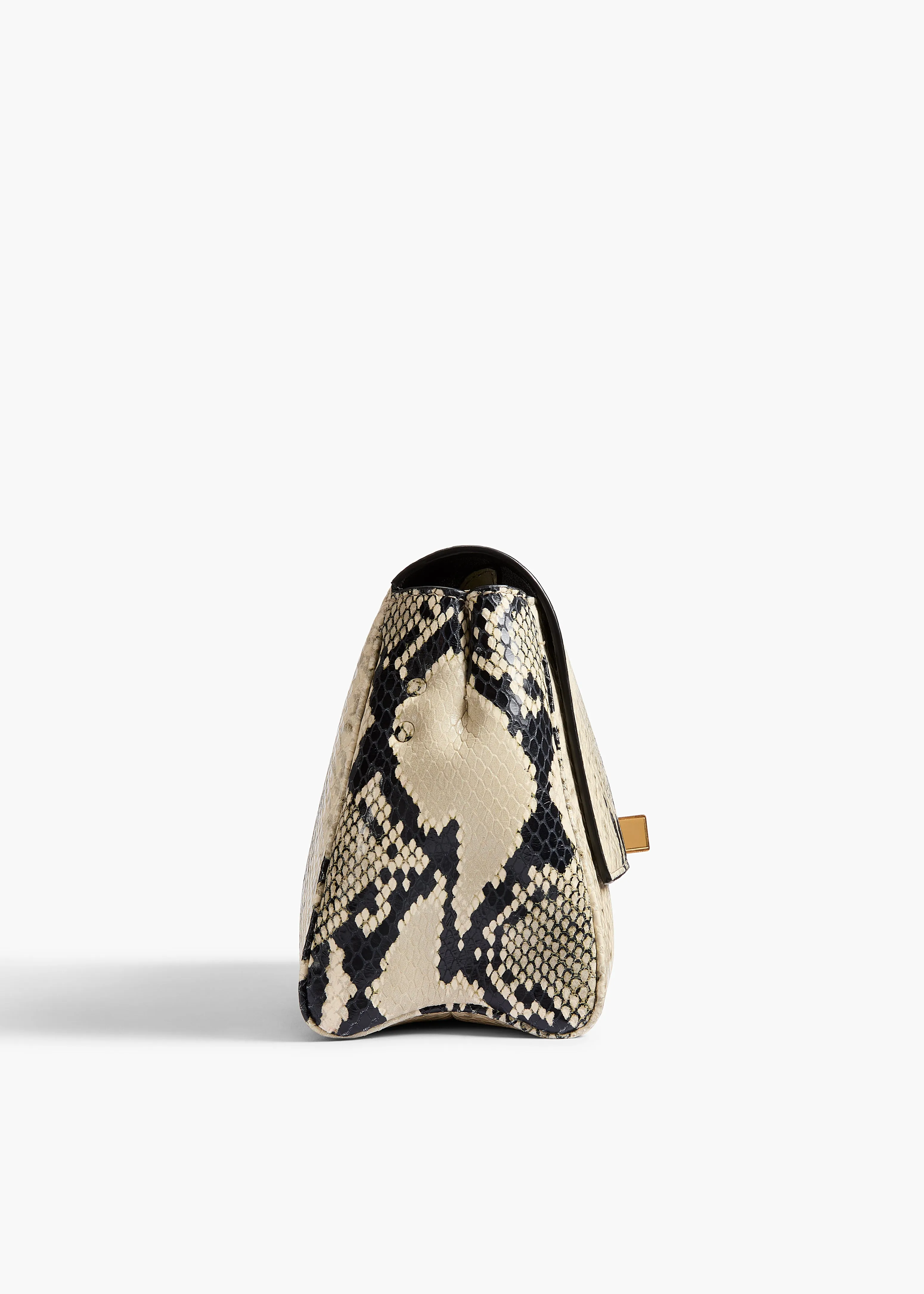 Audrey Crossbody Bag in Natural Python-Embossed Leather