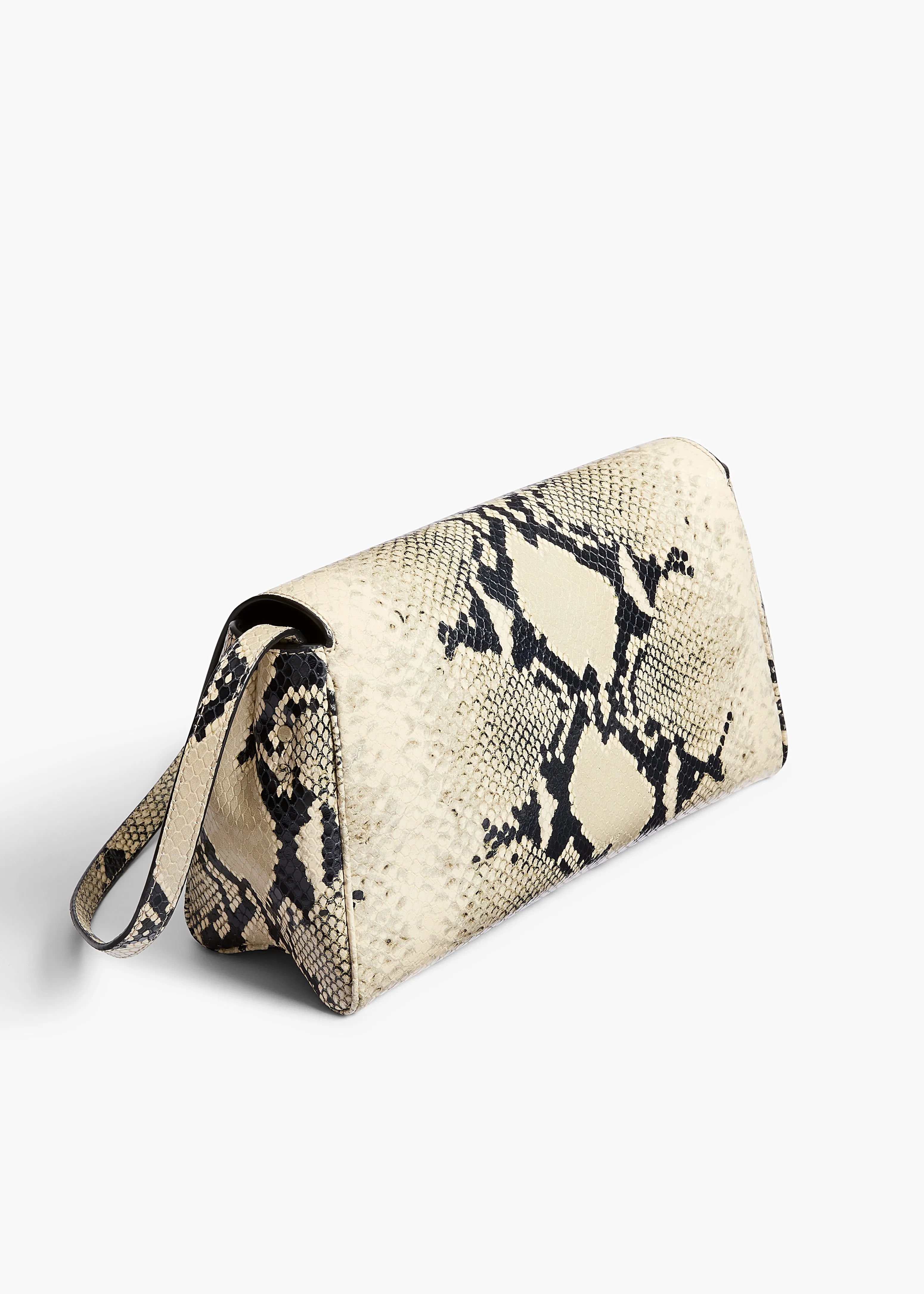 Audrey Crossbody Bag in Natural Python-Embossed Leather