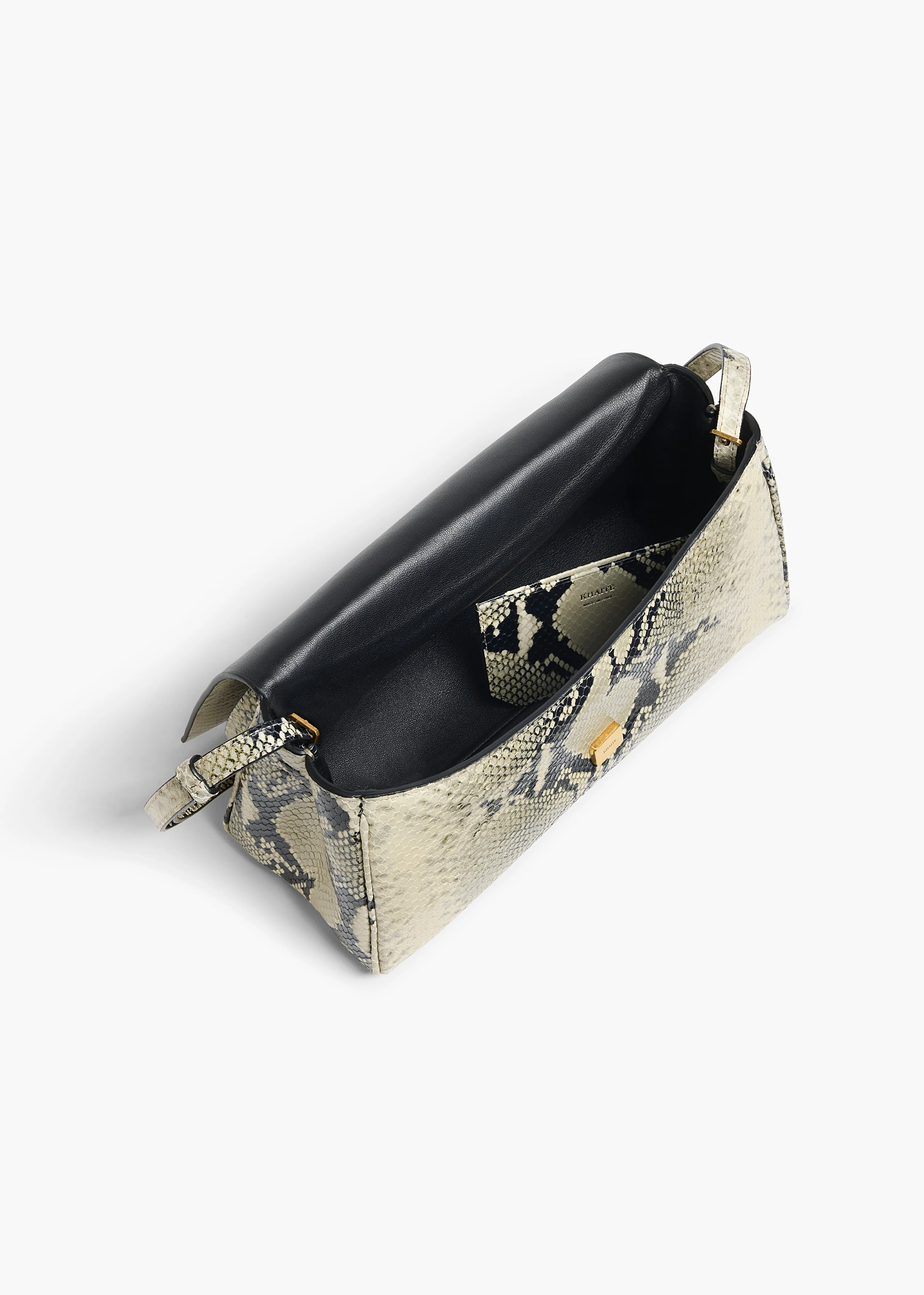 Audrey Crossbody Bag in Natural Python-Embossed Leather