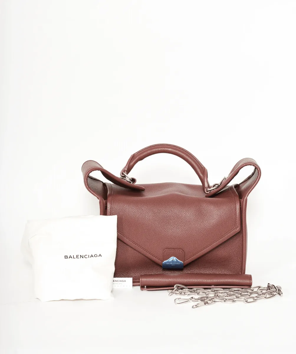 Balenciaga Burgundy Top Handle Bag