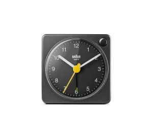 BC02X Classic Analogue Travel Alarm Clock | Black