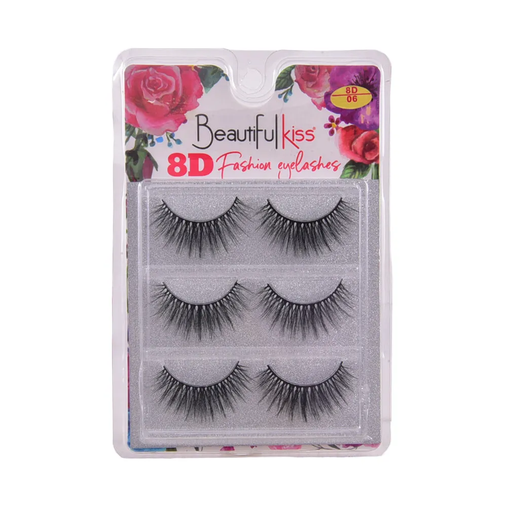 BEAUTIFUL KISS EYELASH 8D 3PAIR IR E-7614