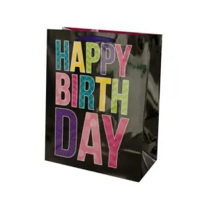 Black Birthday Gift Bag ( Case of 24 )