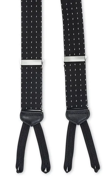 Black Milan Pin Dots Suspenders - E4883