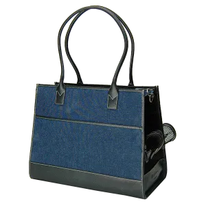 Blue Denim & Black Leather Carrier