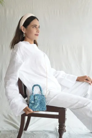 Blue Depths Blockprinted Chiq Bag