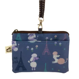 Blue Poodle in Paris Card & Coin Purse