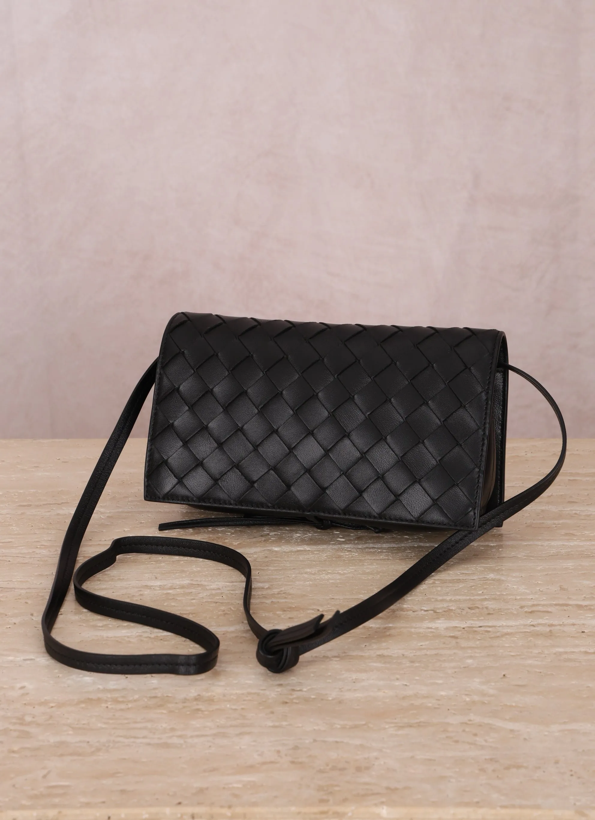 Bottega Veneta Intrecciato Knot Flap Crossbody