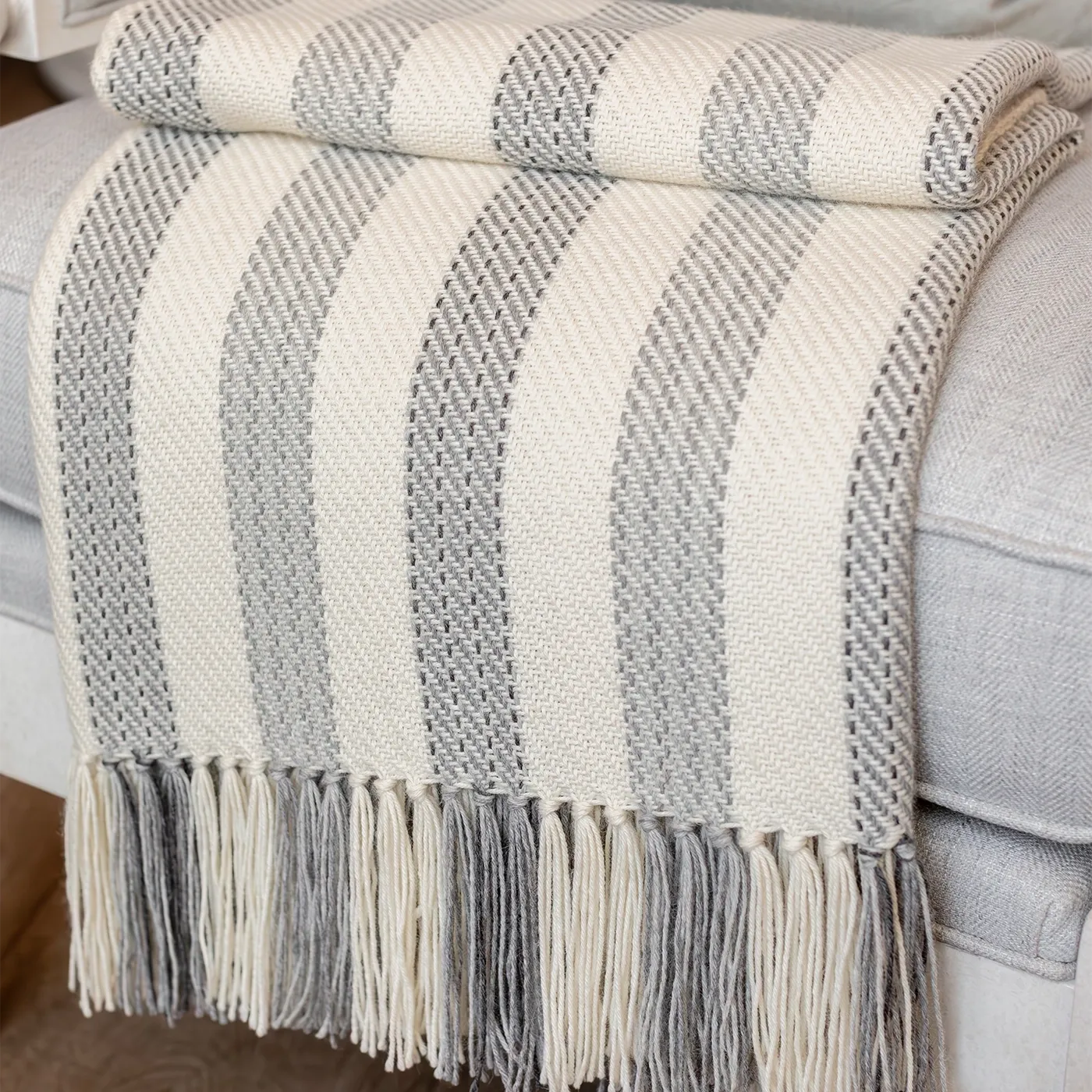 Buoy Gray Handwoven Alpaca Throw