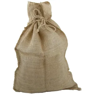 Burlap Drawstring Sack: Natural (16" x 14")