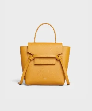 Celine Nano Belt Bag In Grained Calfskin Ocre