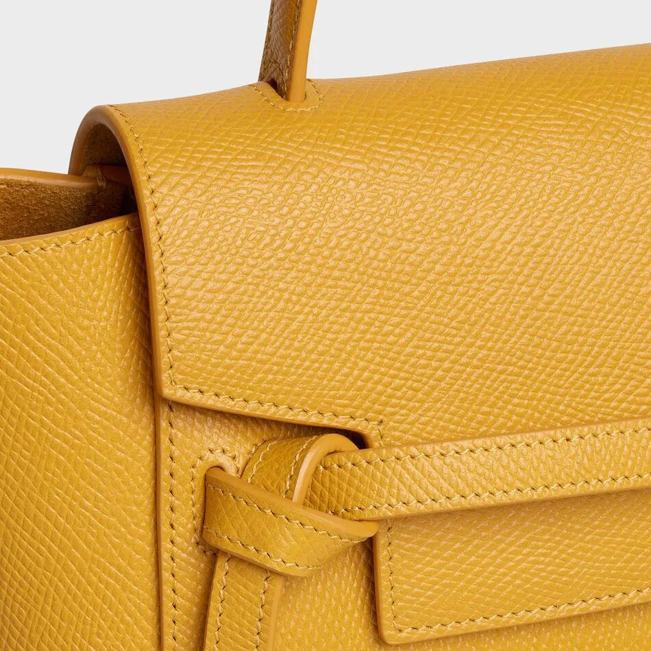 Celine Nano Belt Bag In Grained Calfskin Ocre