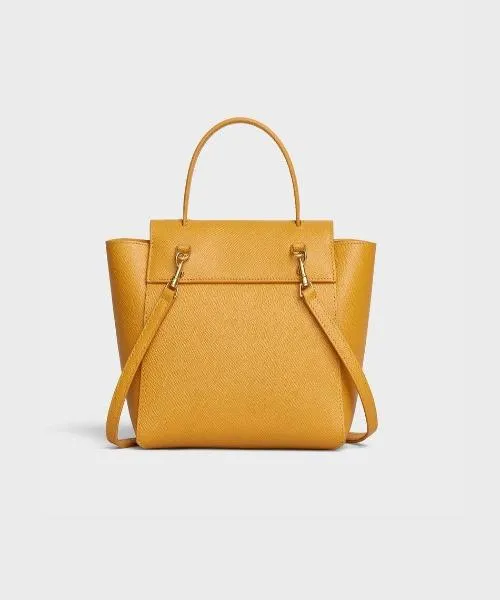 Celine Nano Belt Bag In Grained Calfskin Ocre